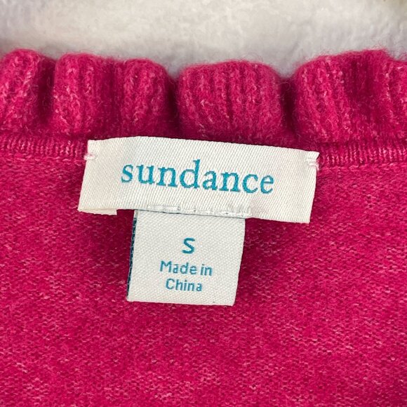 Sundance Womens Small Pink Ruffle Collar Edwina Henley Sweater Wool Blend Knit - Picture 5 of 12